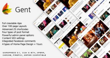 Gent – WordPress Ajax Pruemium theme