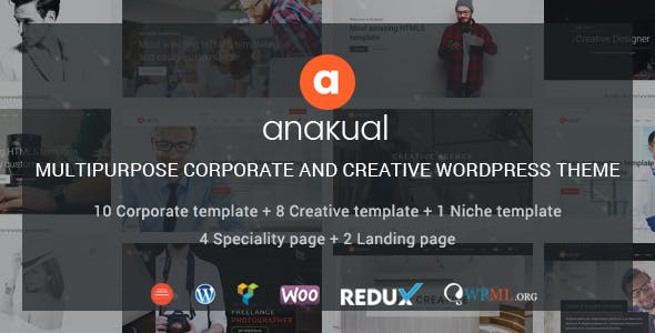 Anakual – 多用途企业和创意WordPress主题