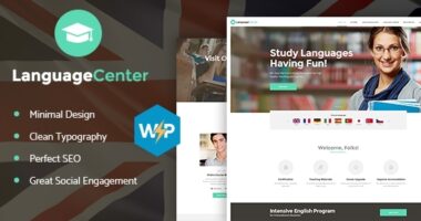 Language Center & Online School Education WordPress Theme