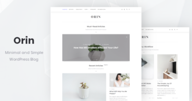 Orin – Minimal Blog For WordPress