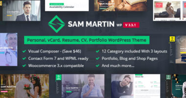 Sam Martin – Personal vCard Resume WordPress Theme