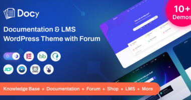 Docy – Premium Documentation, Knowledge base & LMS WordPress Theme with Helpdesk Forum