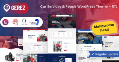 Gerez – Car Services & Repair WordPress Theme + RTL