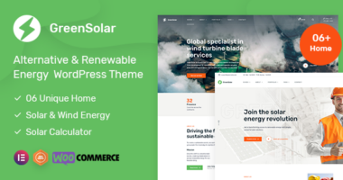 GreenSolar – Alternative & Renewable Energy WordPress Theme