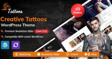 Tattoos WordPress Theme With Automatic AI Blog Content Generator and Chatbot