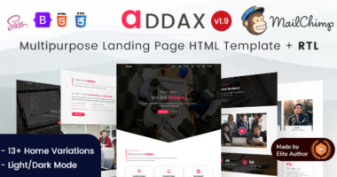 Addax – Multi-Purpose Landing Page Bootstrap 5 Template