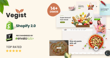 Vegist – The  Vegetables, Supermarket & Organic Food eCommerce Shopify Theme