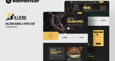 Billierd –  Billiard School & Sport Club Elementor Template Kit