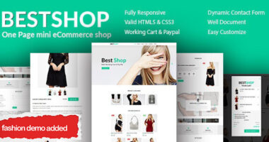 Bestshop – One Page Mini eCommerce Shop Templates