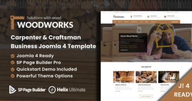 Wood works – Carpenter and Craftsman Business Joomla 4 Template